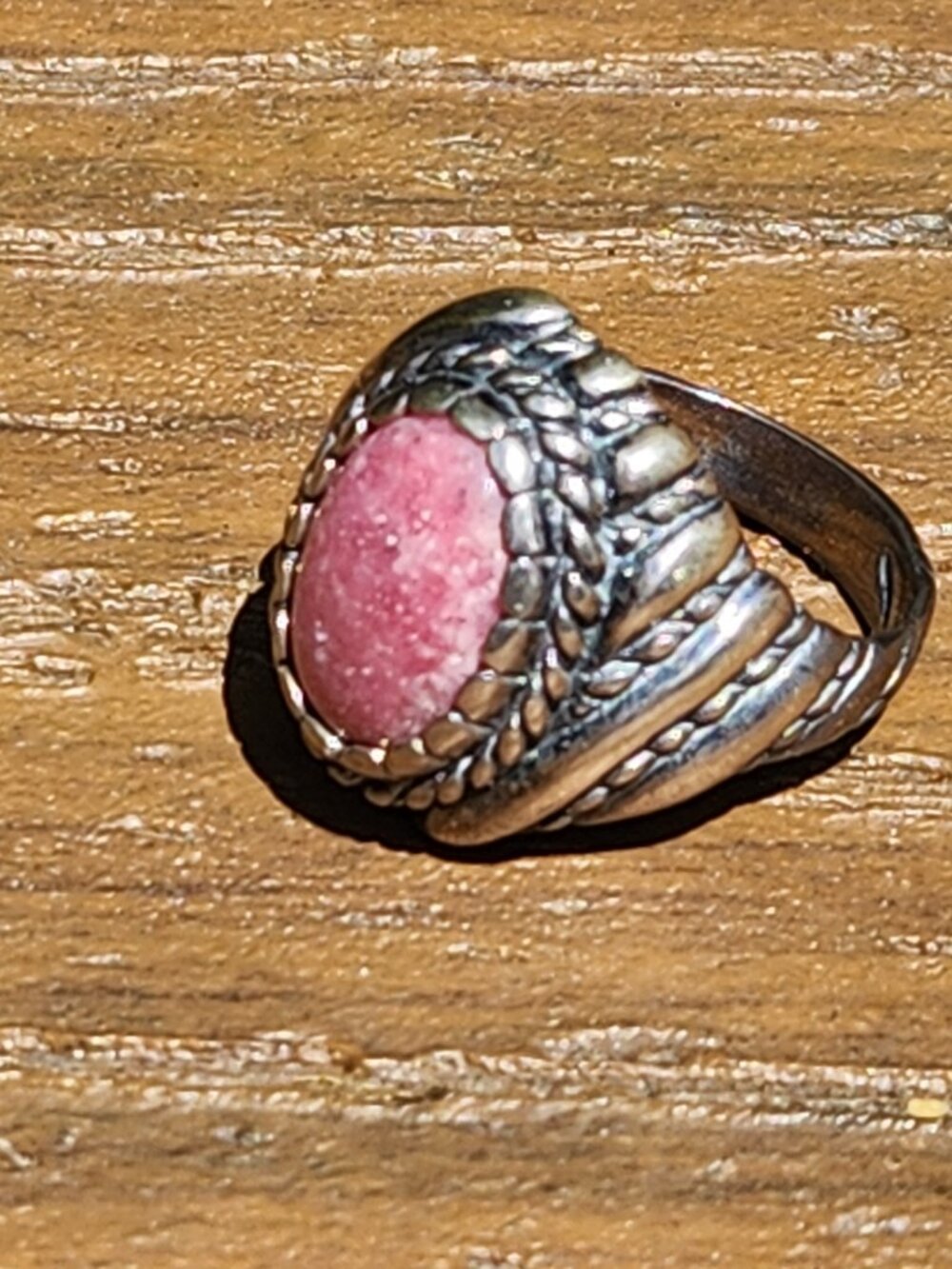Carolyn Pollack Sterling Silver PINK RHODOCHROSITE STONE RING, size 8 - Picture 4 of 14